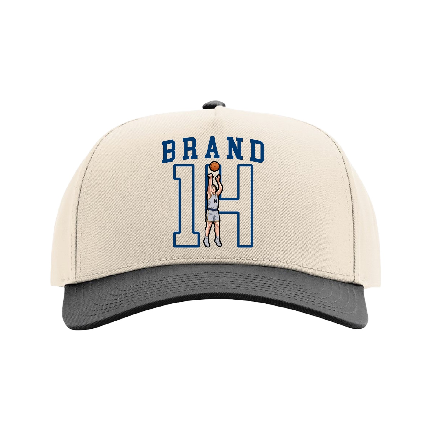 Full Fabric Five-Panel Champ Cap — Shirsey in Cream/Black
