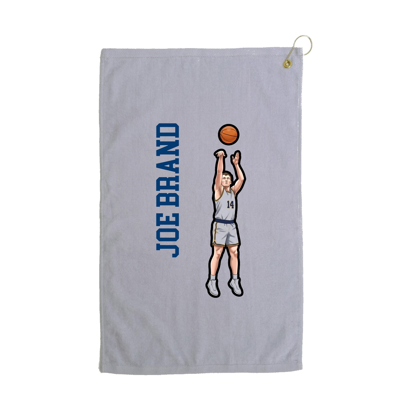 Golf Towel — Name Vertical in Grey