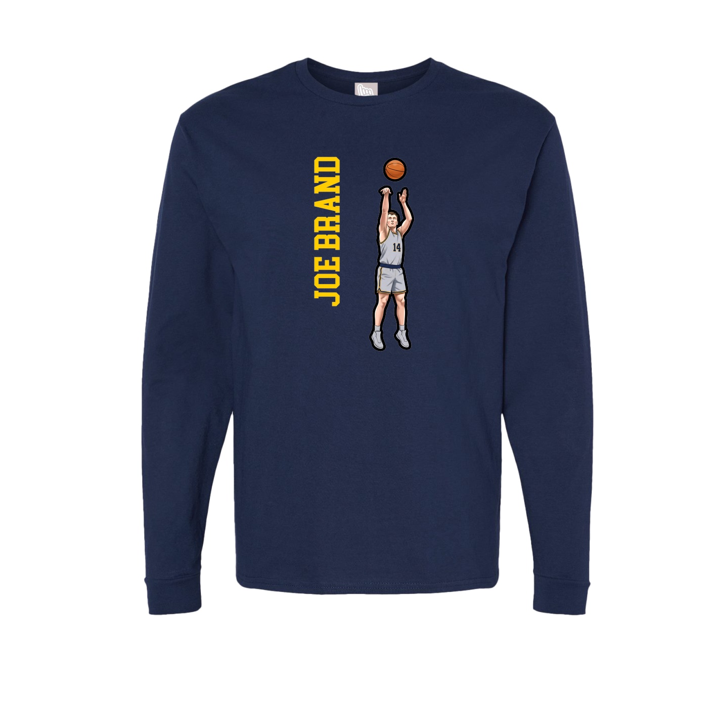 Long Sleeve Tee — Name Vertical in Navy