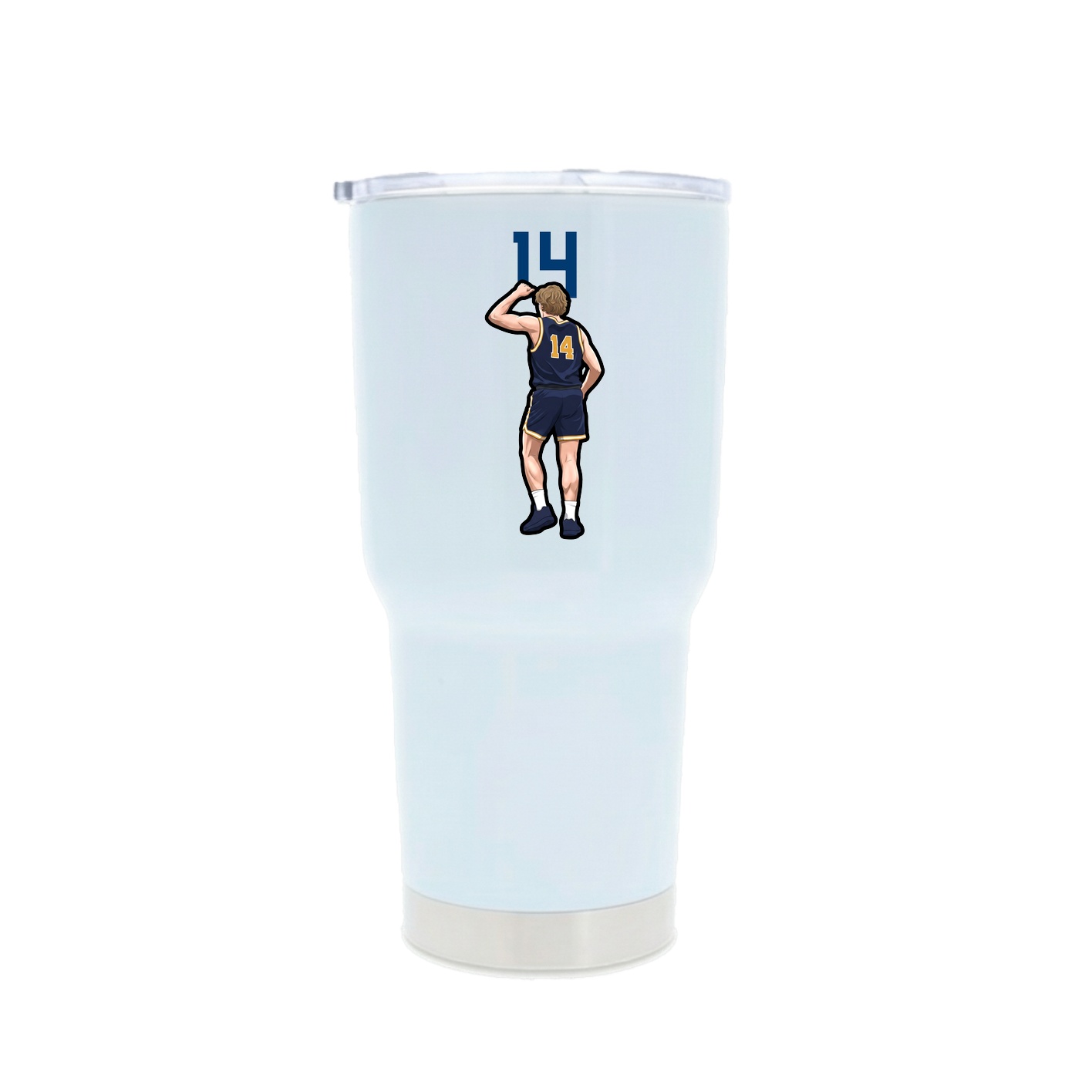 30oz Stainless Steel Tumbler — Number Top in White