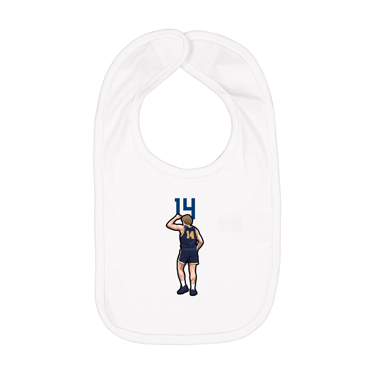 Infant Bib — Number Top in White