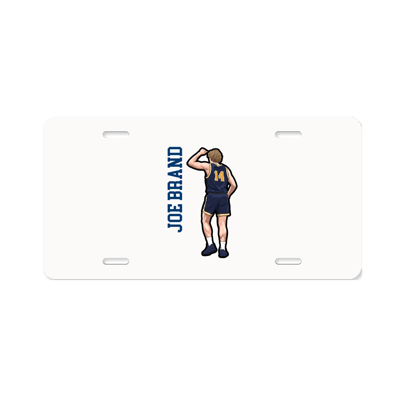 License Plate — Name Vertical in Classic