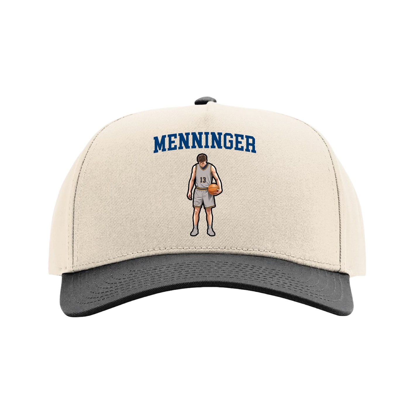 Full Fabric Five-Panel Champ Cap — Shirsey in Cream/Black