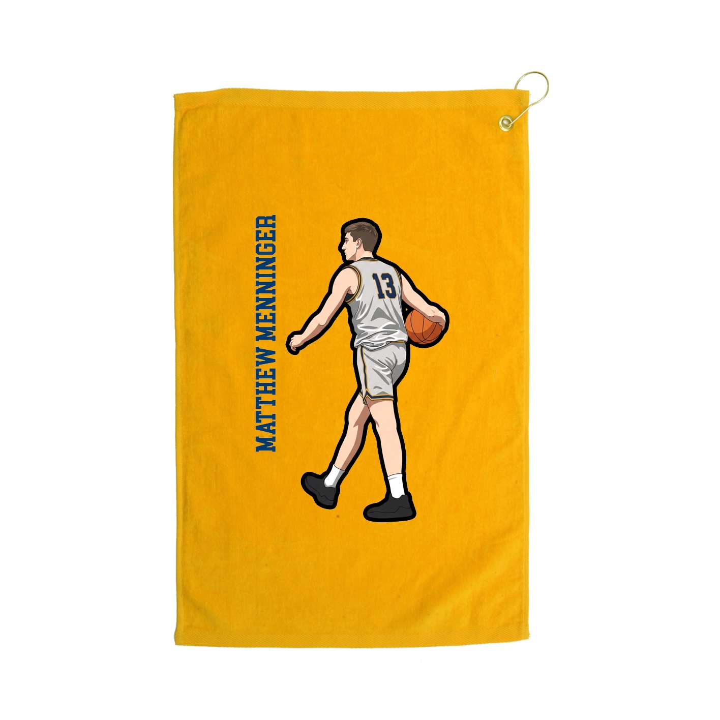 Golf Towel — Name Vertical in Gold
