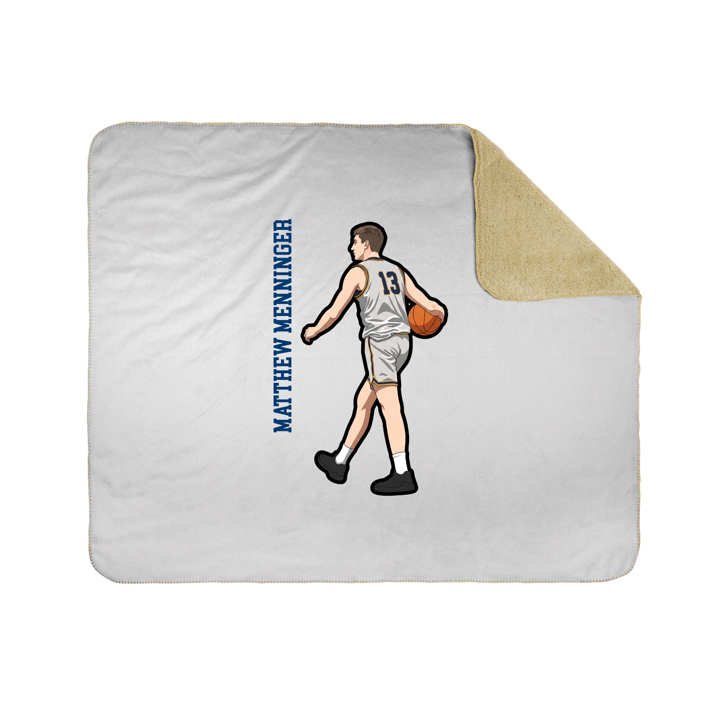 Throw Blanket — Name Vertical in White
