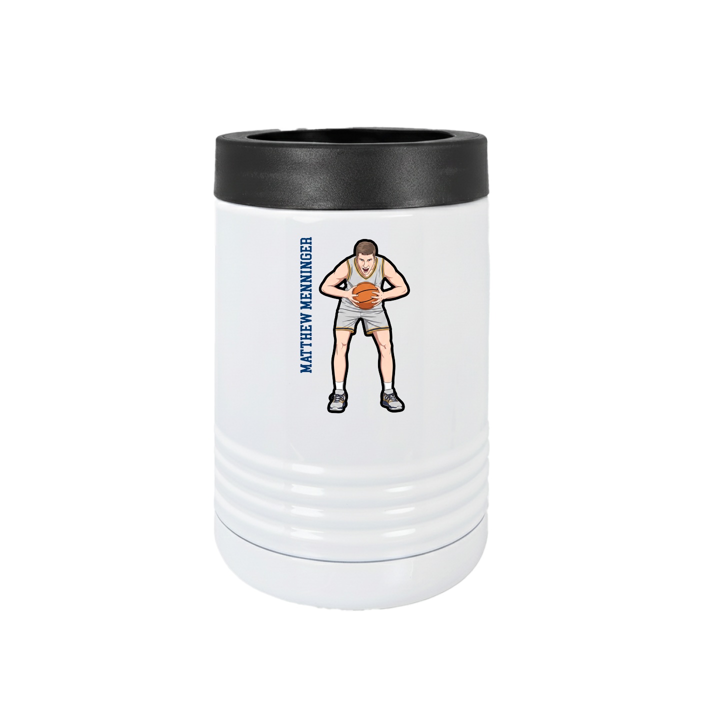 Beverage Holder — Name Vertical in White