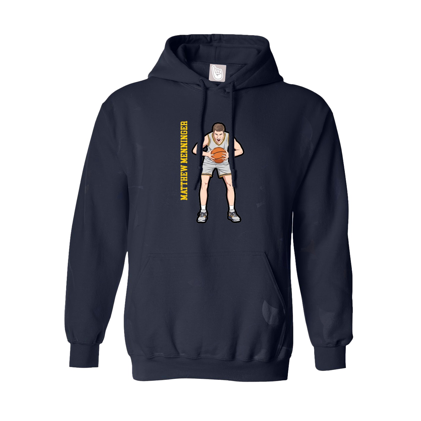 Youth Hoodie — Name Vertical in Navy