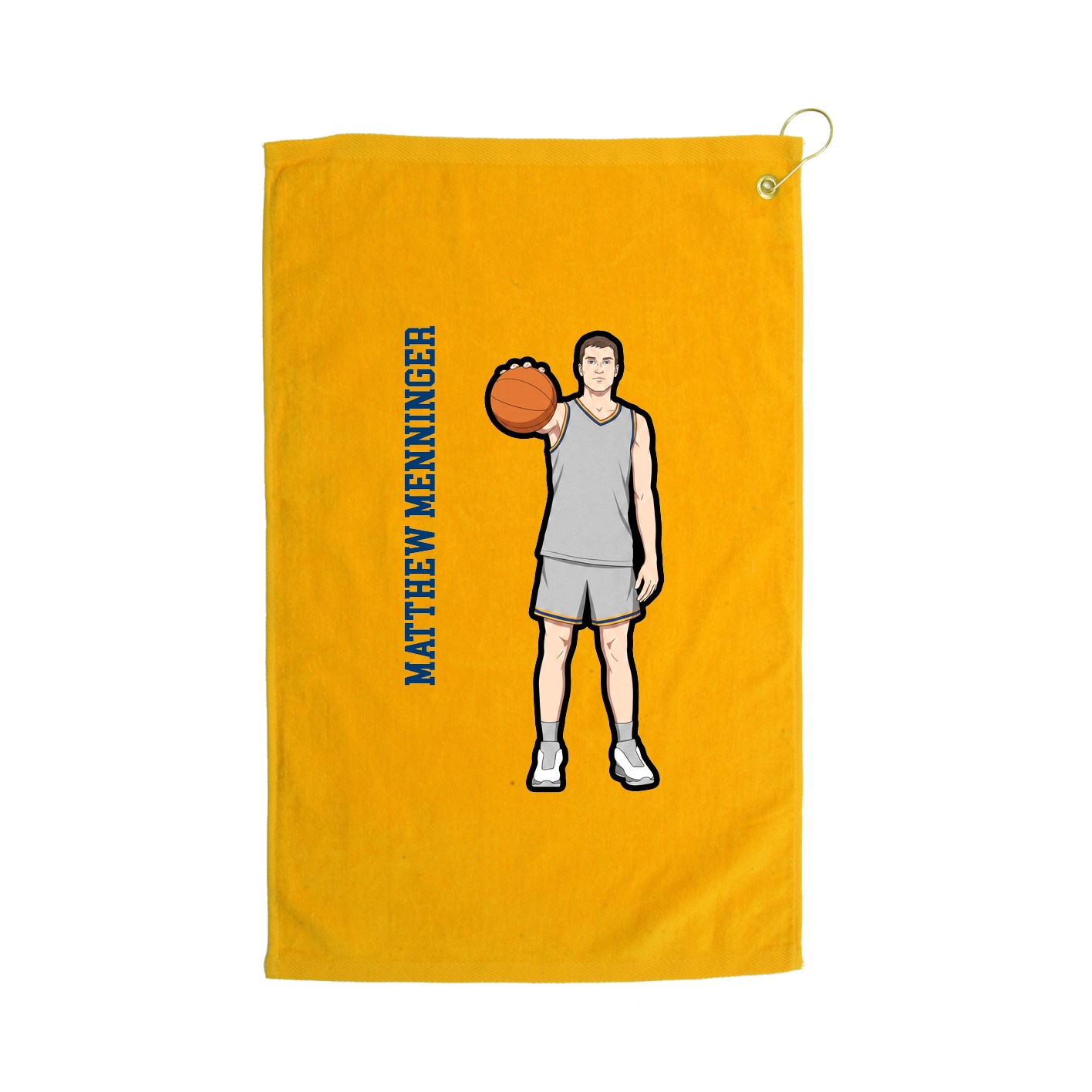 Golf Towel — Name Vertical in Gold