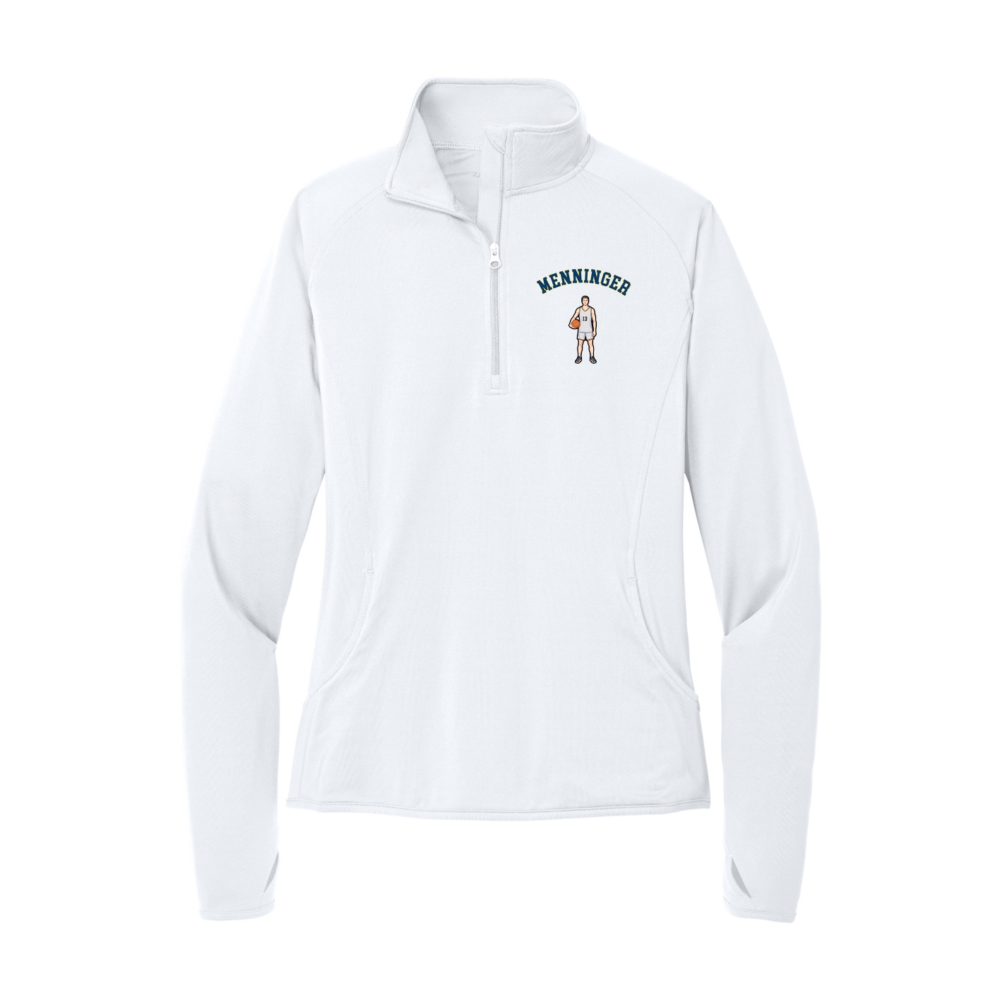 Women's Q-Zip Pullover — Shirsey Arch in White