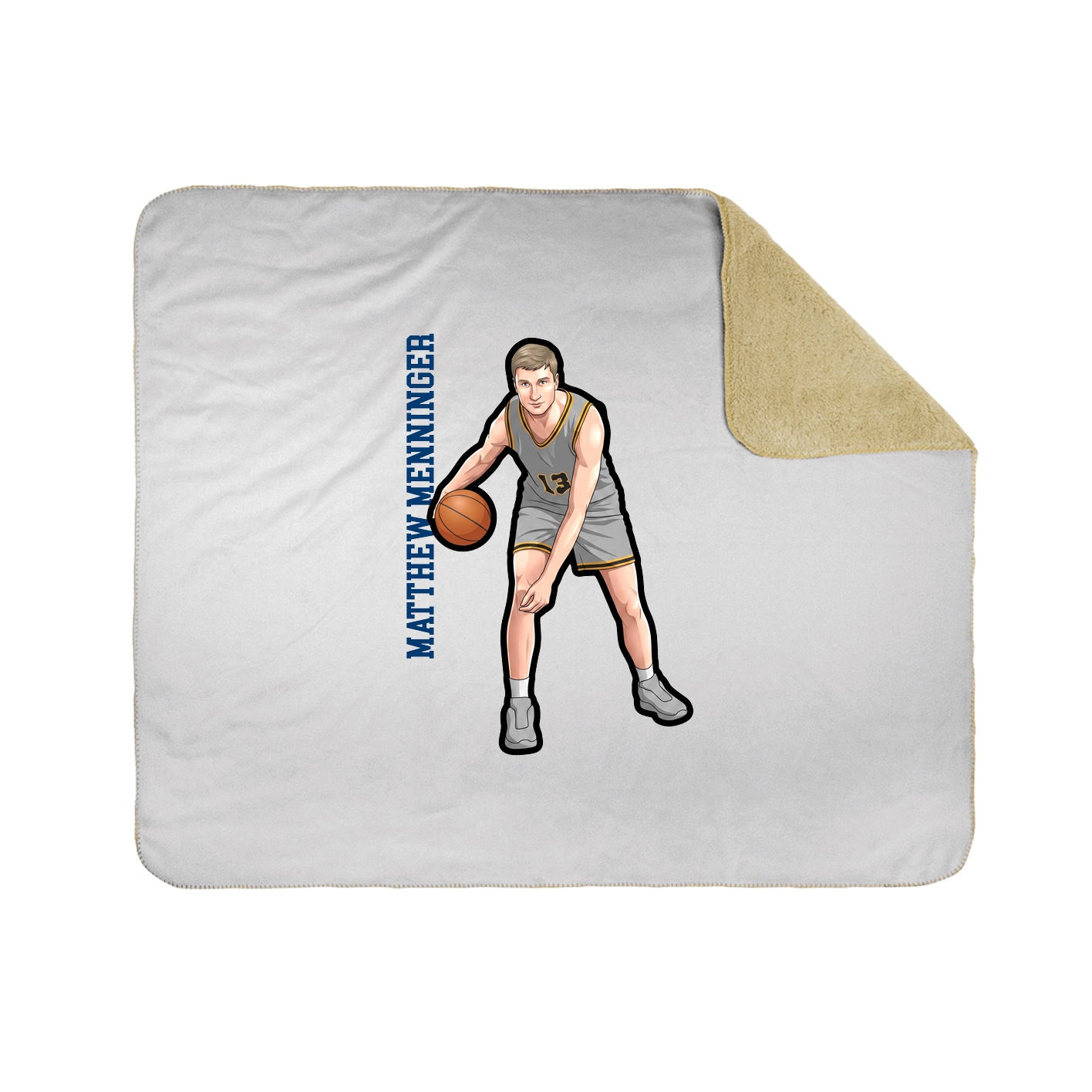 Throw Blanket — Name Vertical in White