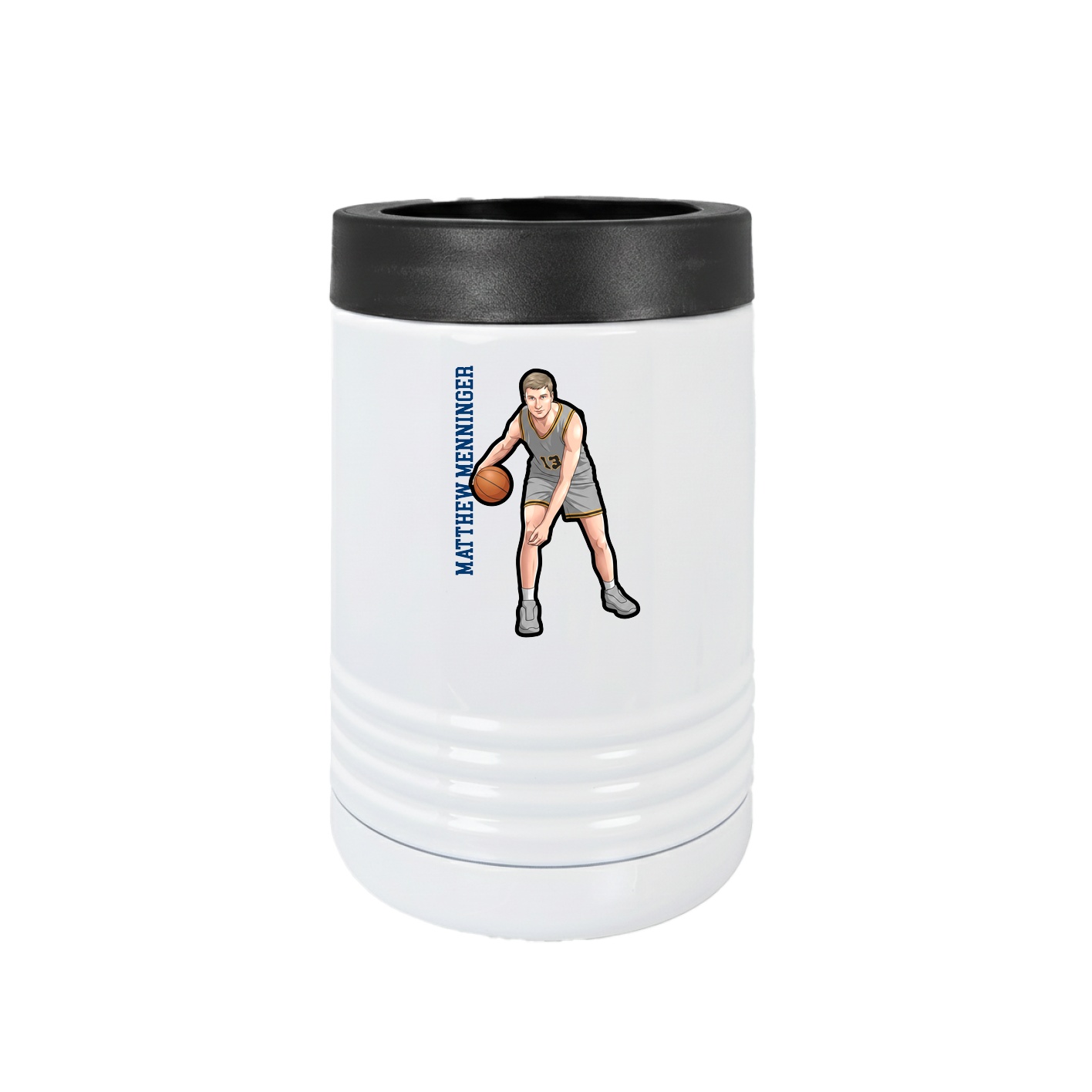 Beverage Holder — Name Vertical in White