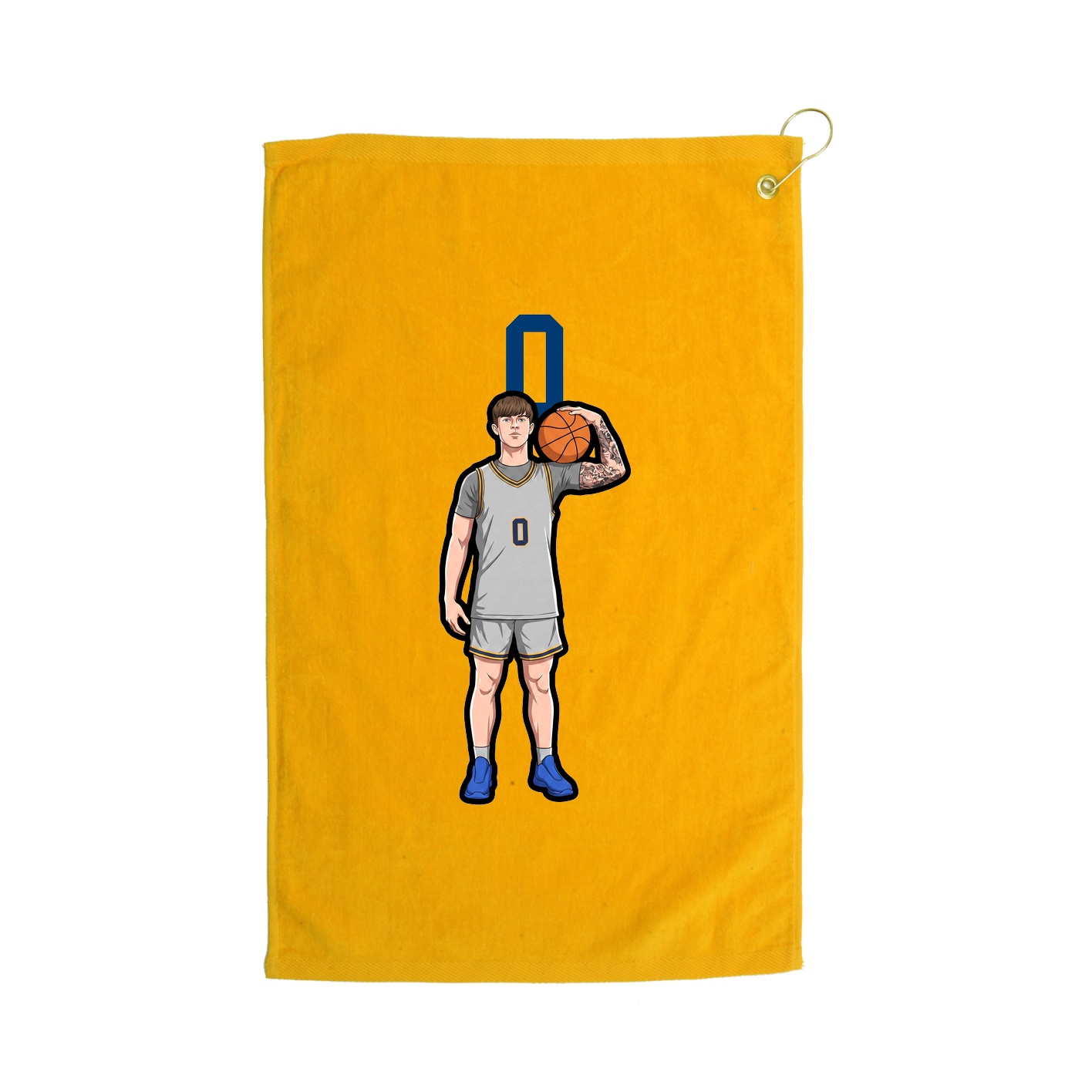 Golf Towel — Number Top in Gold