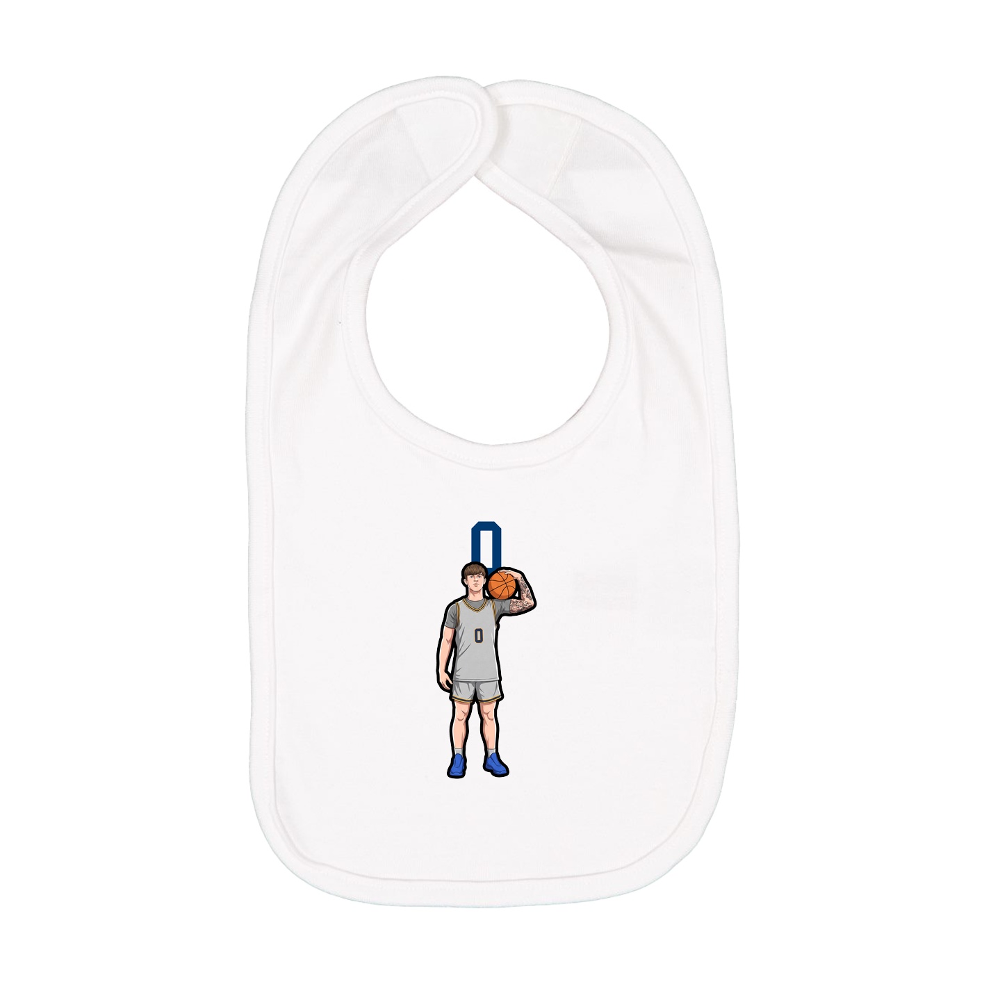 Infant Bib — Number Top in White