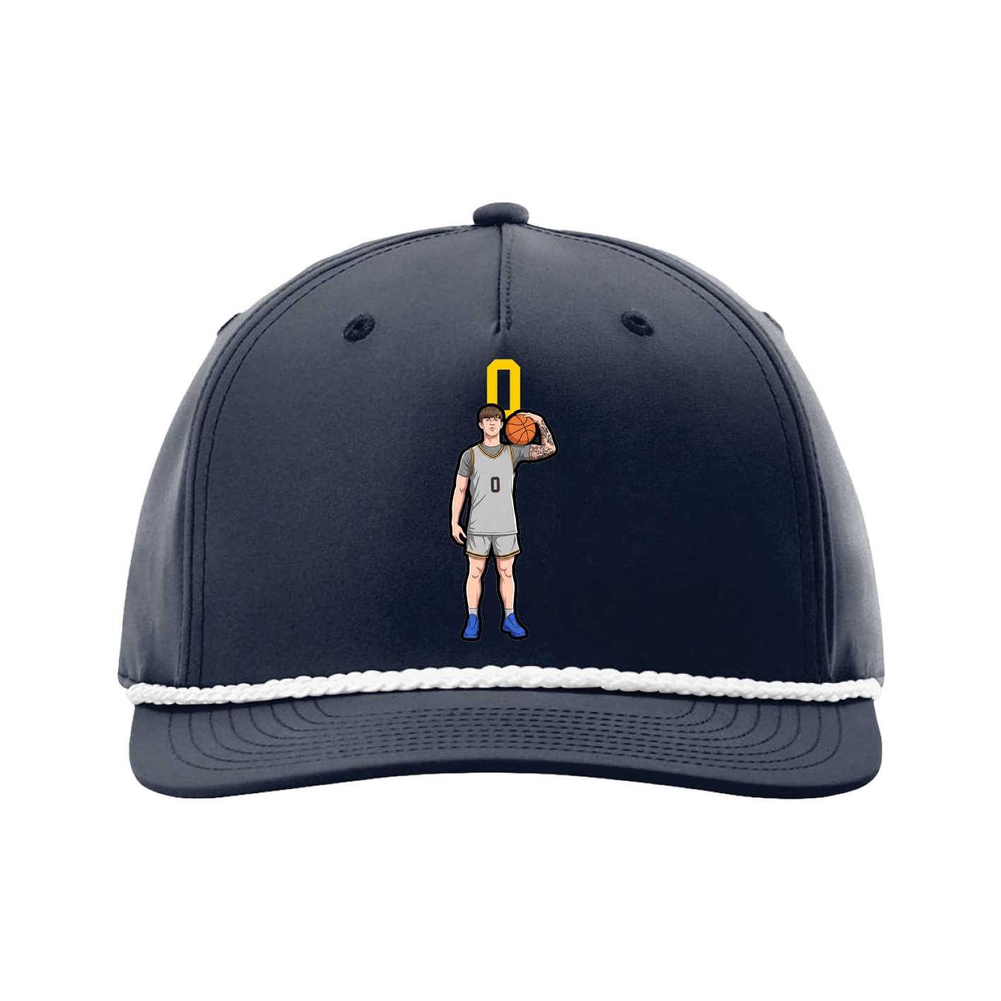 Five-Panel Classic Rope Cap — Number Top in Navy