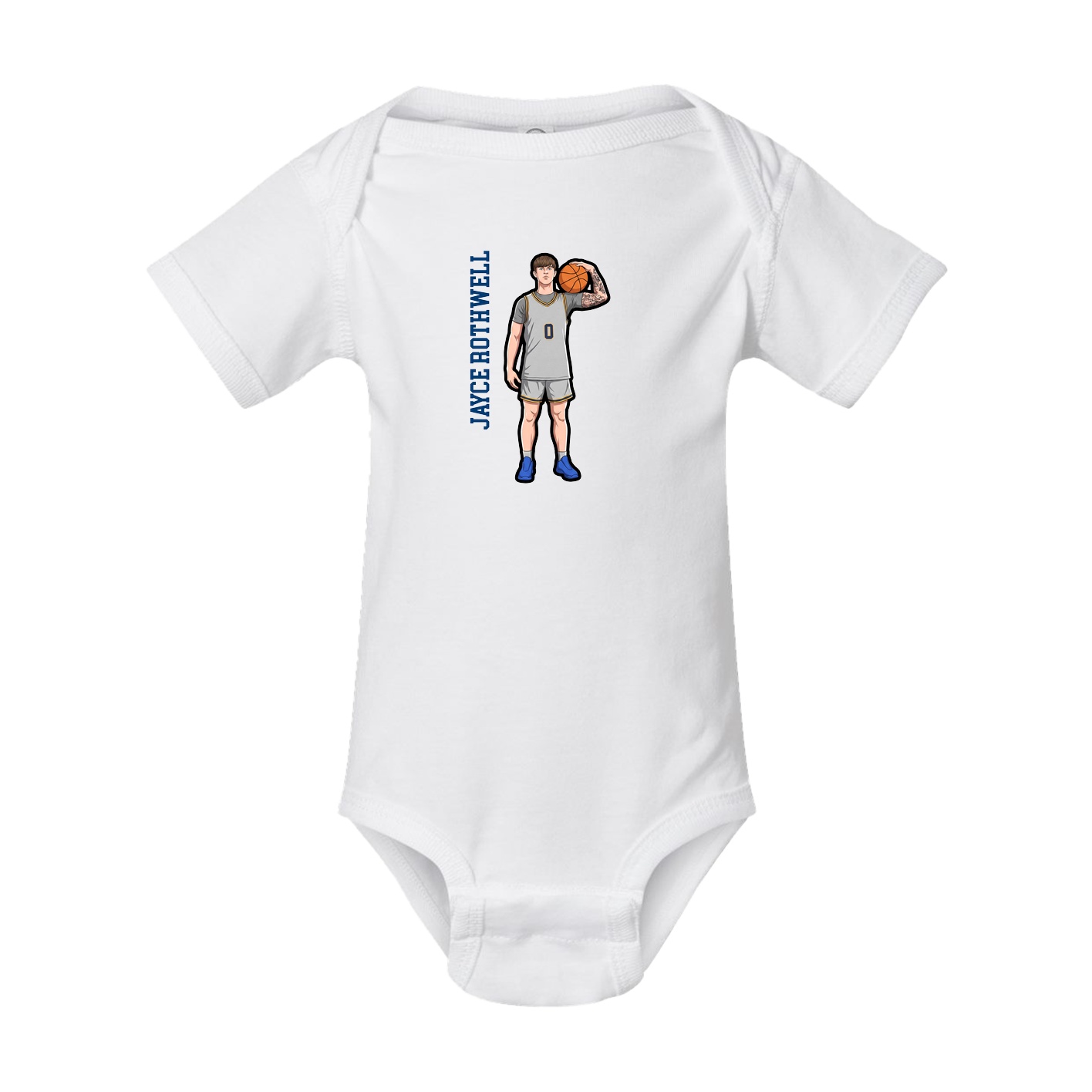 Baby Onesie — Name Vertical in White