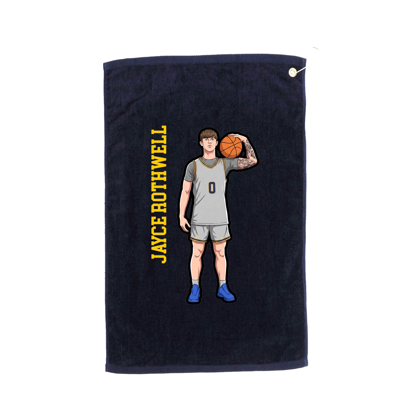 Golf Towel — Name Vertical in Navy