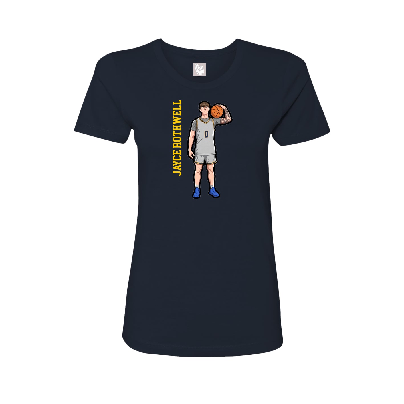 Womens Tee — Name Vertical in Navy