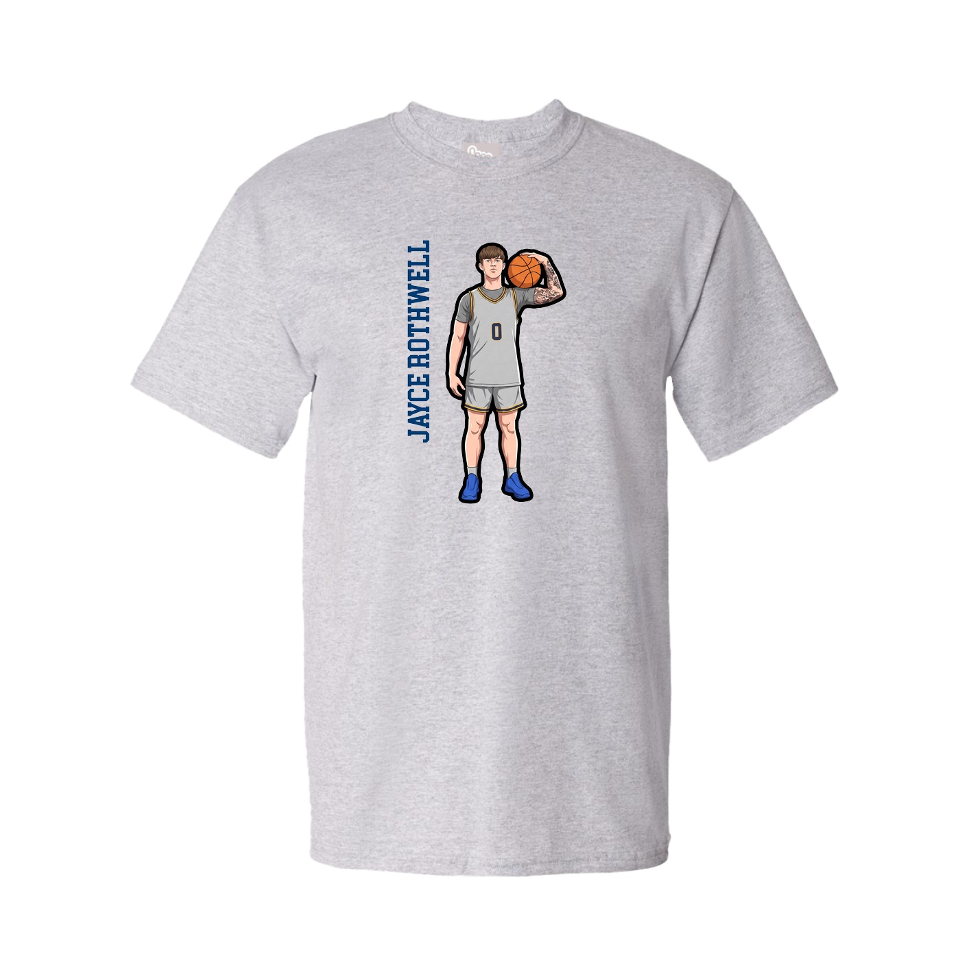 Youth Tee — Name Vertical in Grey