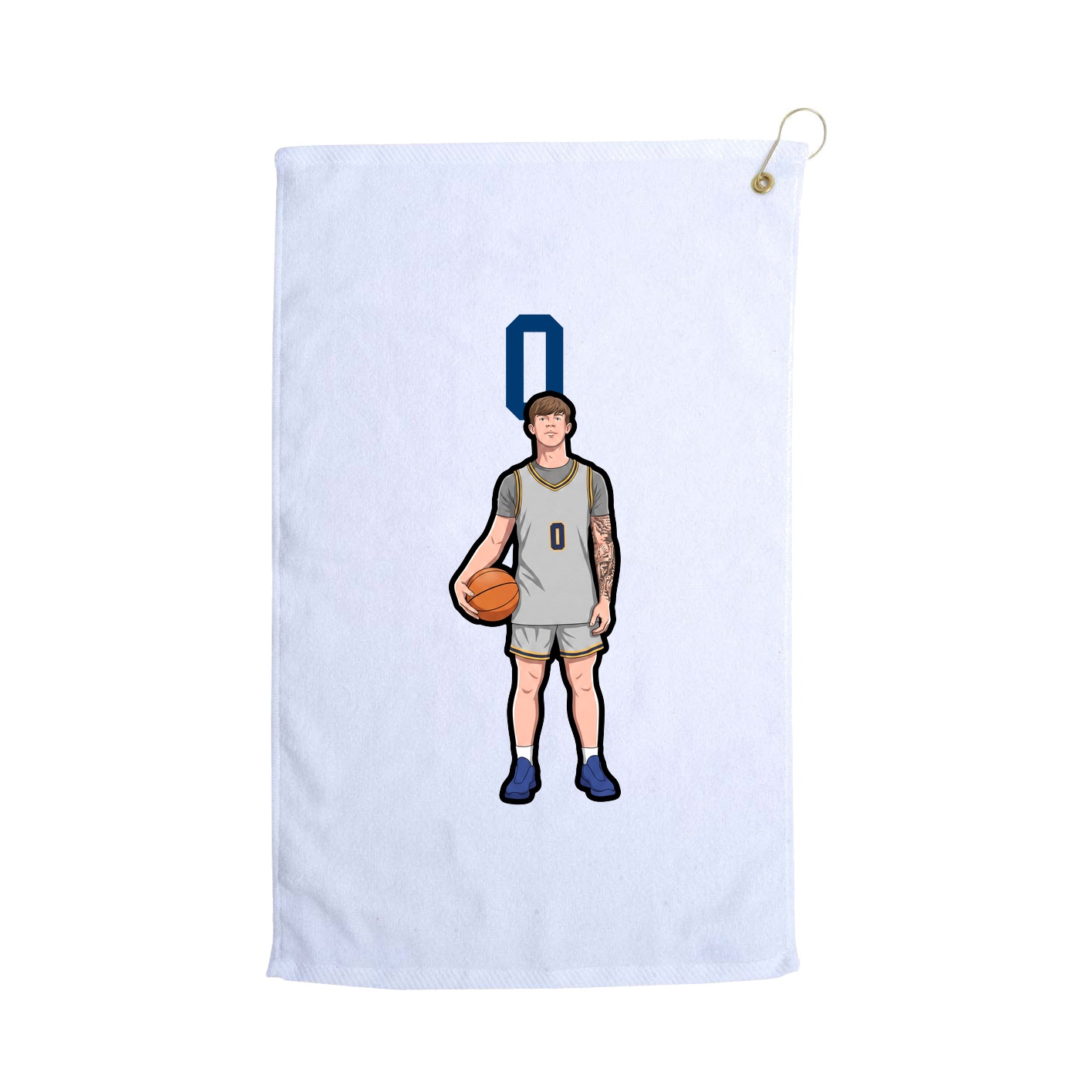 Golf Towel — Number Top in White