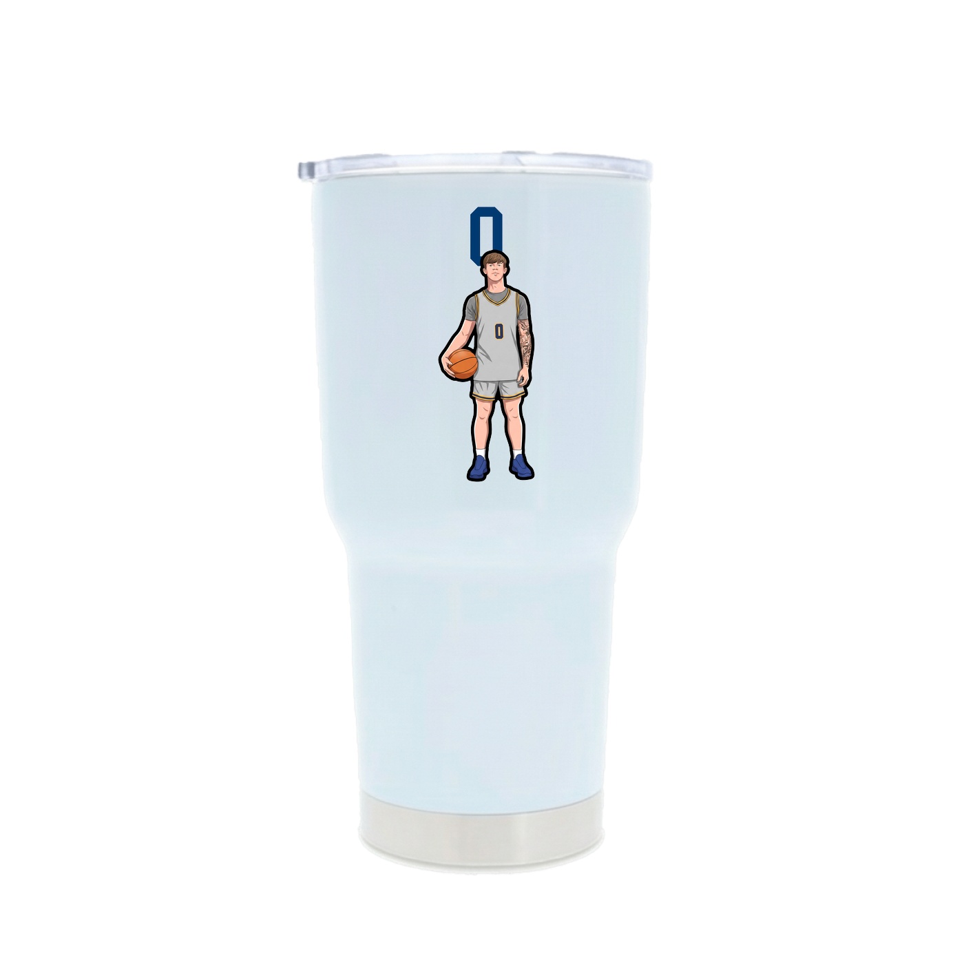 30oz Stainless Steel Tumbler — Number Top in White