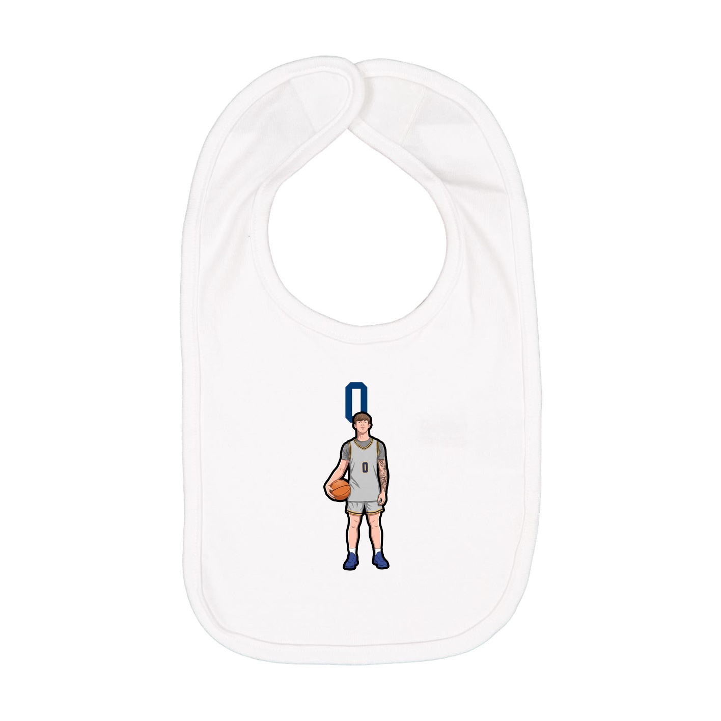 Infant Bib — Number Top in White