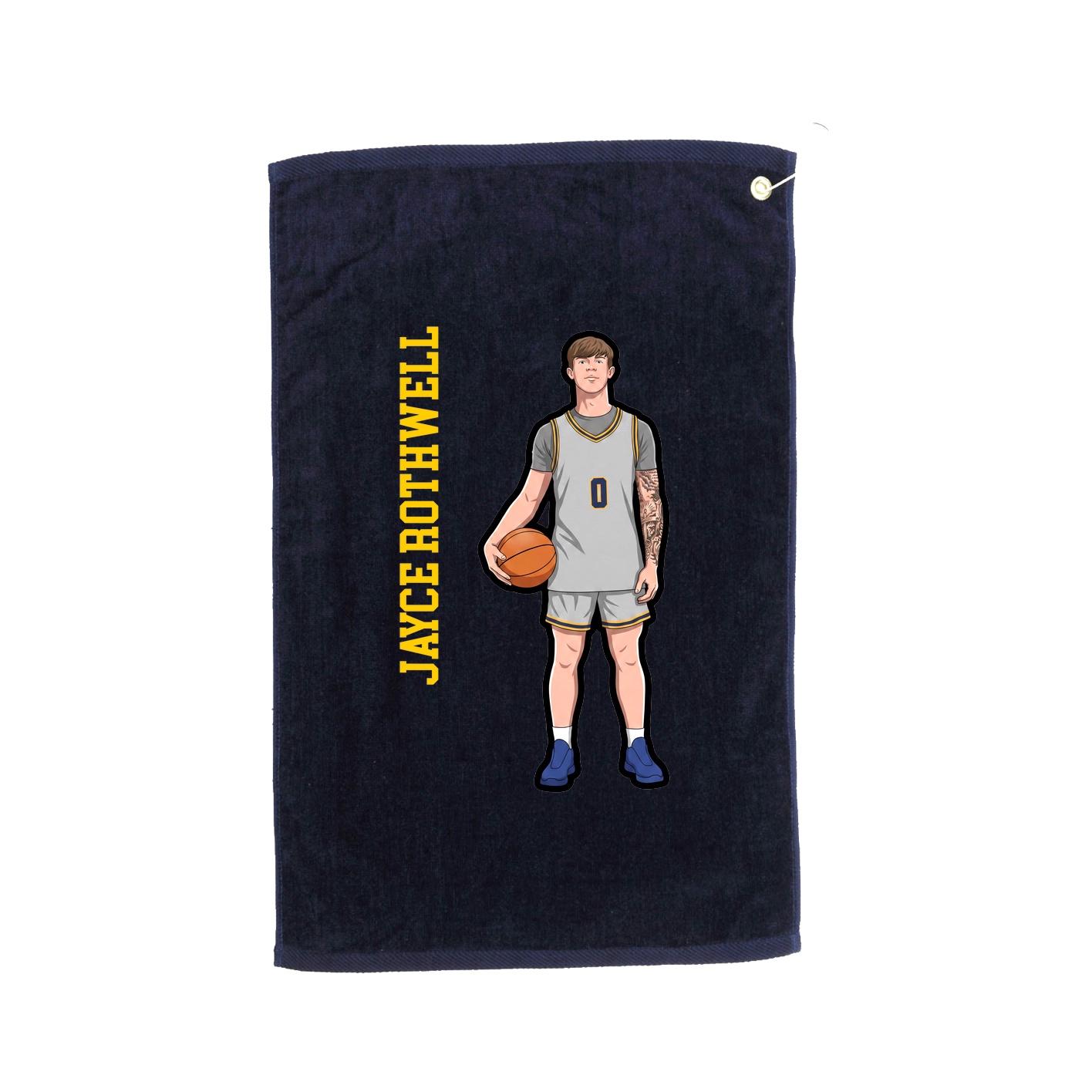 Golf Towel — Name Vertical in Navy