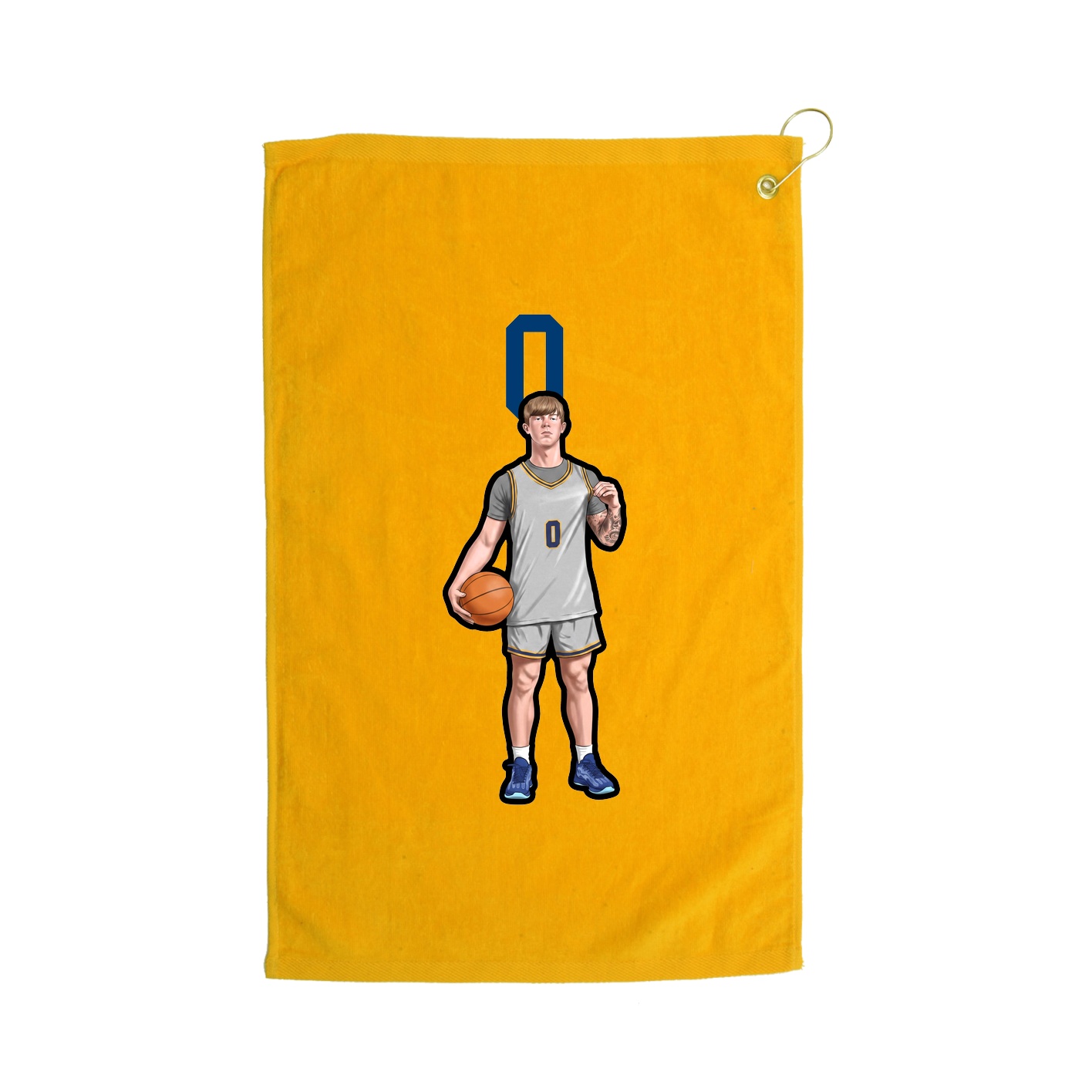 Golf Towel — Number Top in Gold