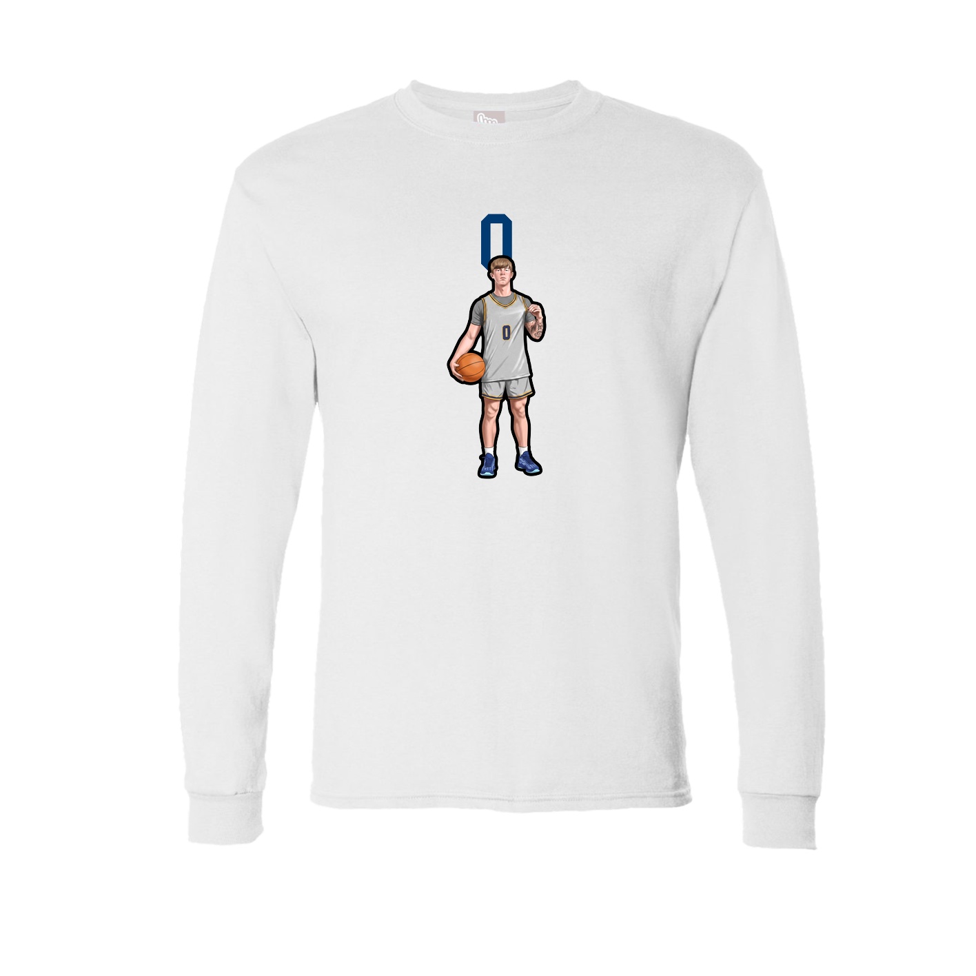 Long Sleeve Tee — Number Top in White