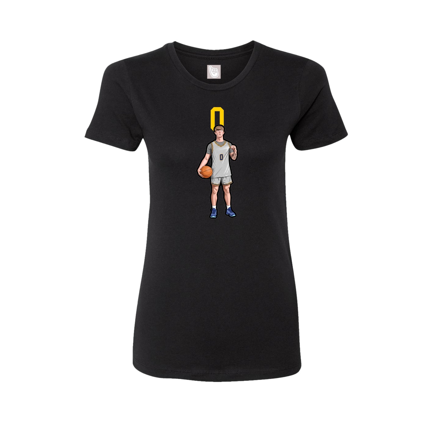 Fitted Women's Tee — Number Top in Black