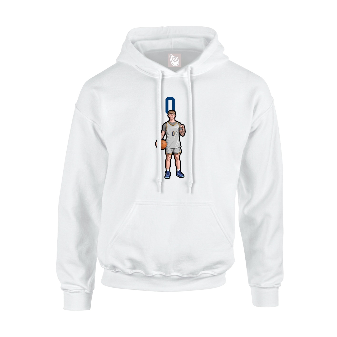 Hoodie — Number Top in White