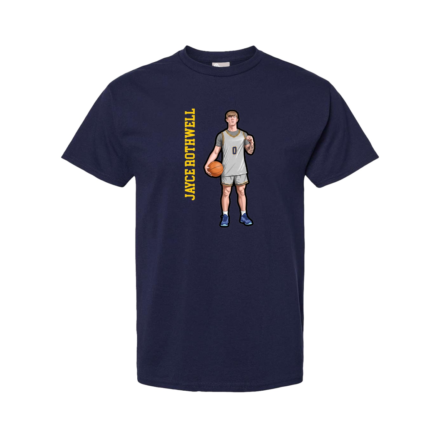 Youth Tee — Name Vertical in Navy
