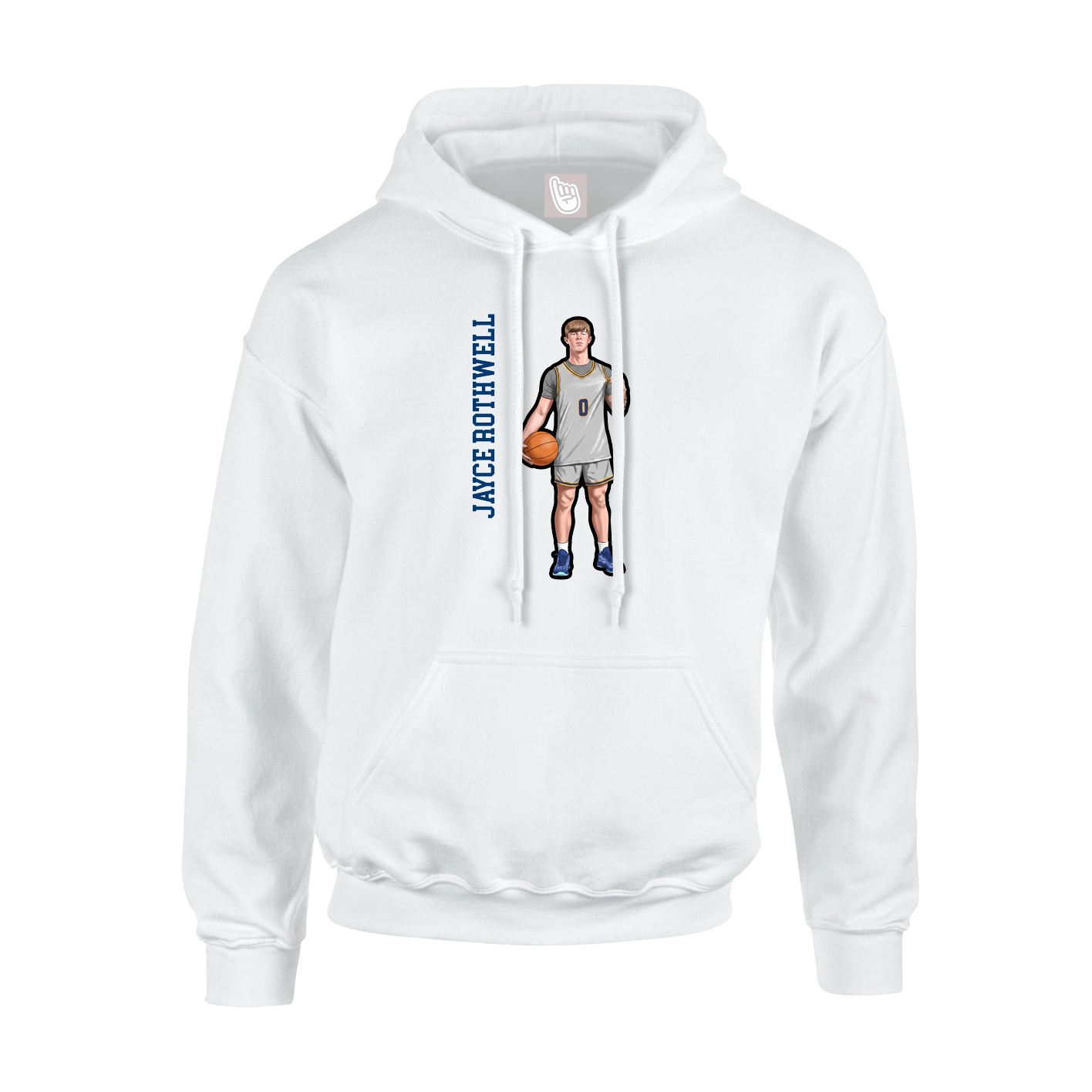 Hoodie — Name Vertical in White
