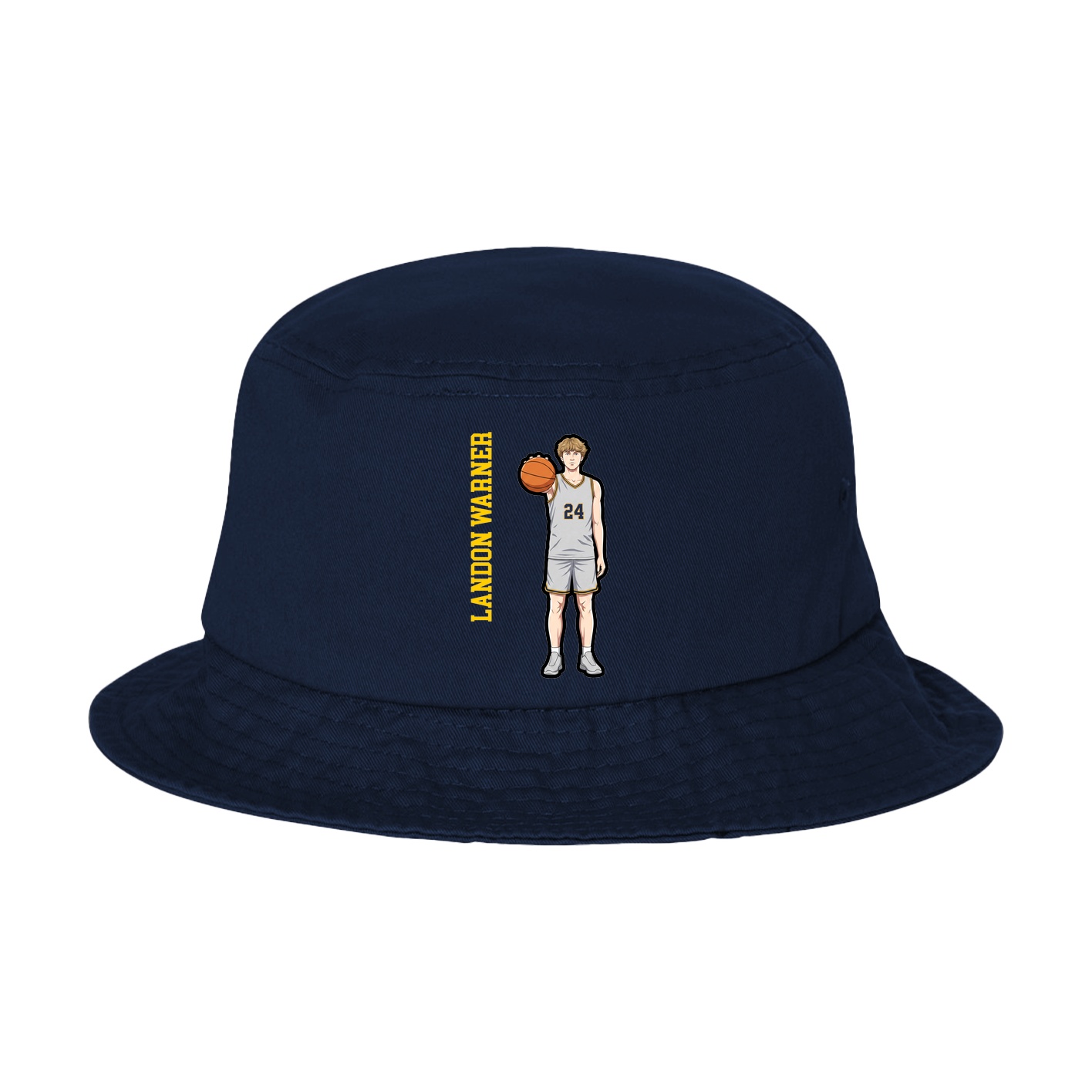 Bucket Cap — Name Vertical in Navy