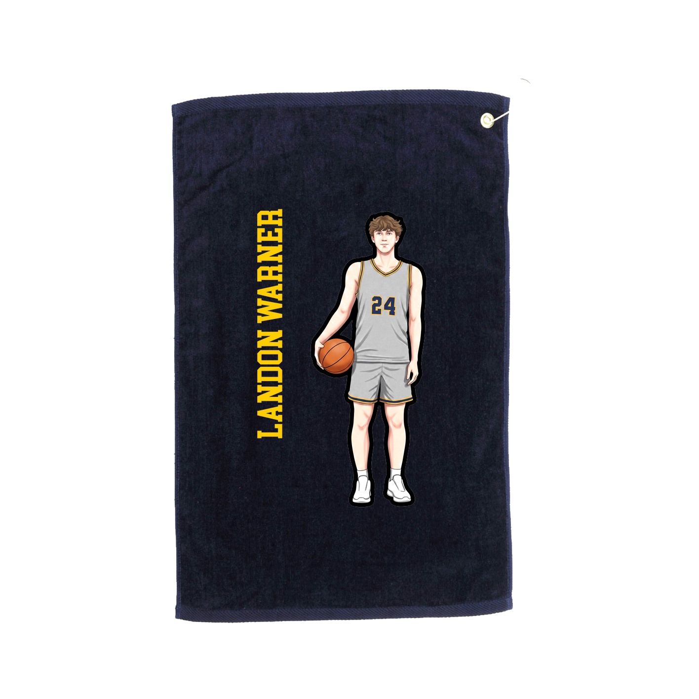 Golf Towel — Name Vertical in Navy