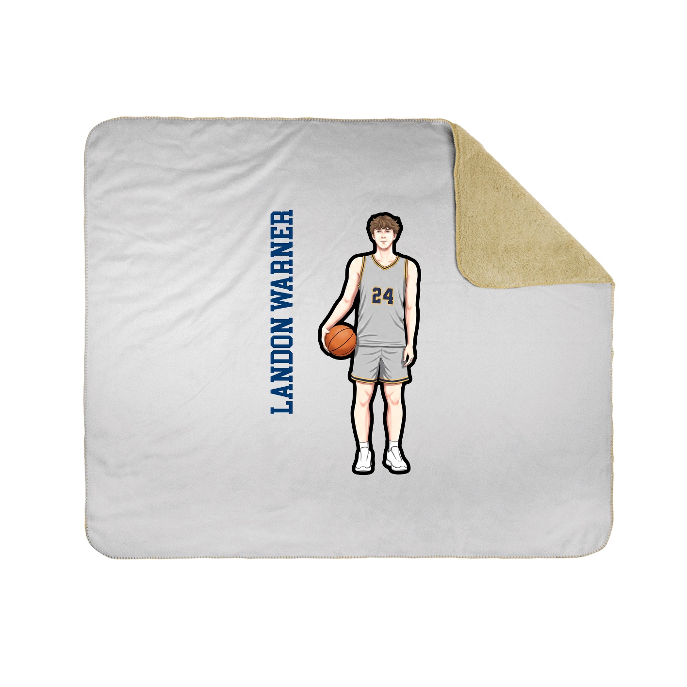 Throw Blanket — Name Vertical in White
