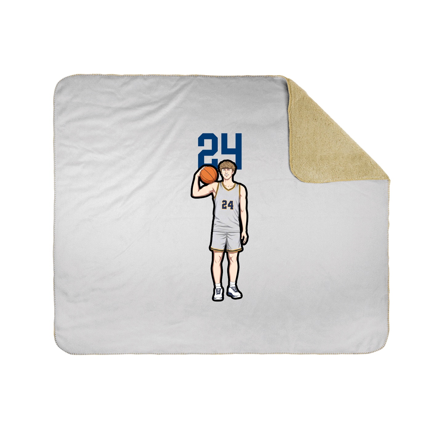 Throw Blanket — Number Top in White