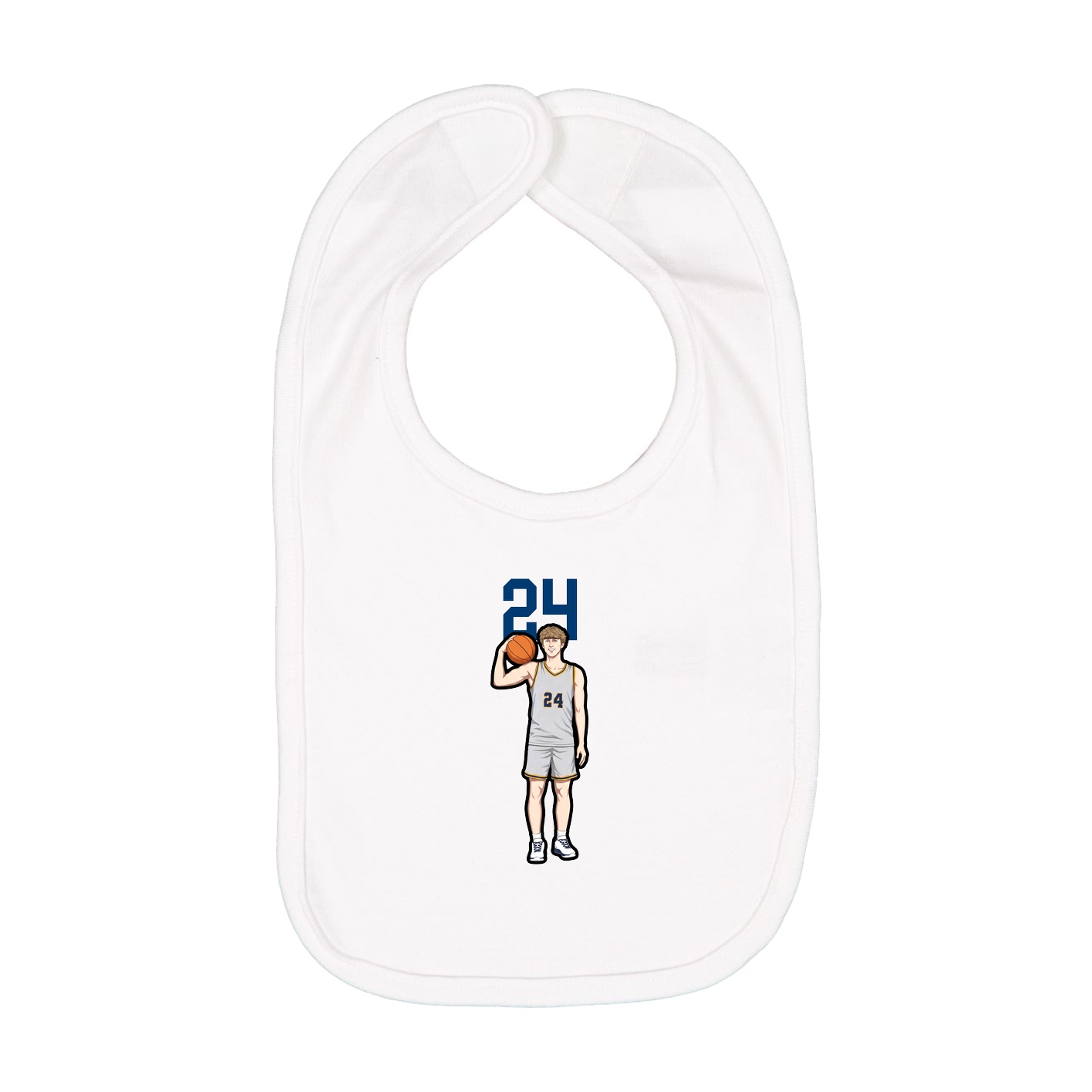 Infant Bib — Number Top in White