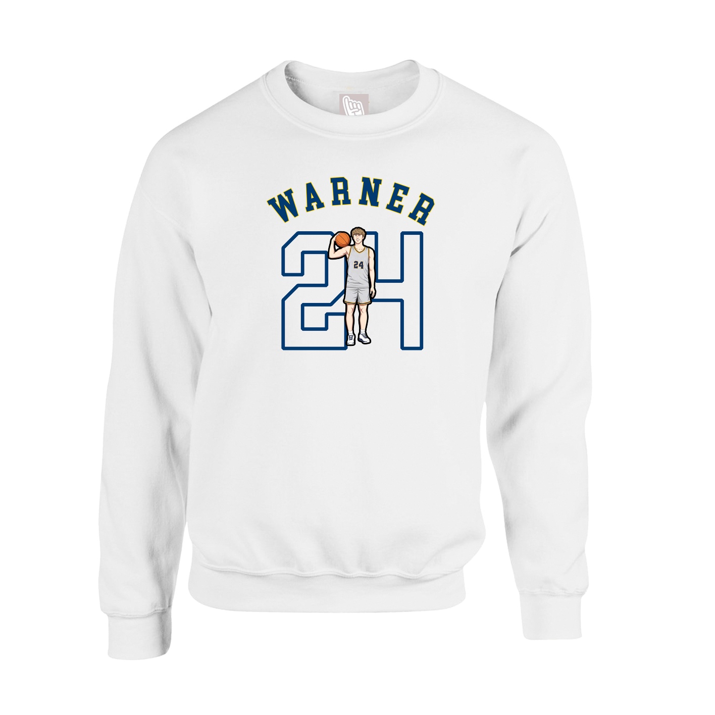 Fleece Crew — Shirsey Arch in White