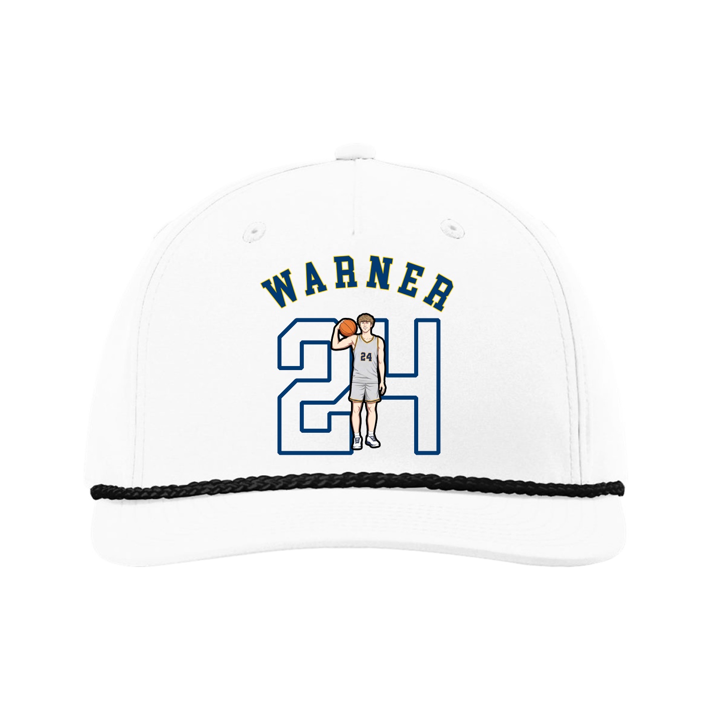 Five-Panel Classic Rope Cap — Shirsey Arch in White