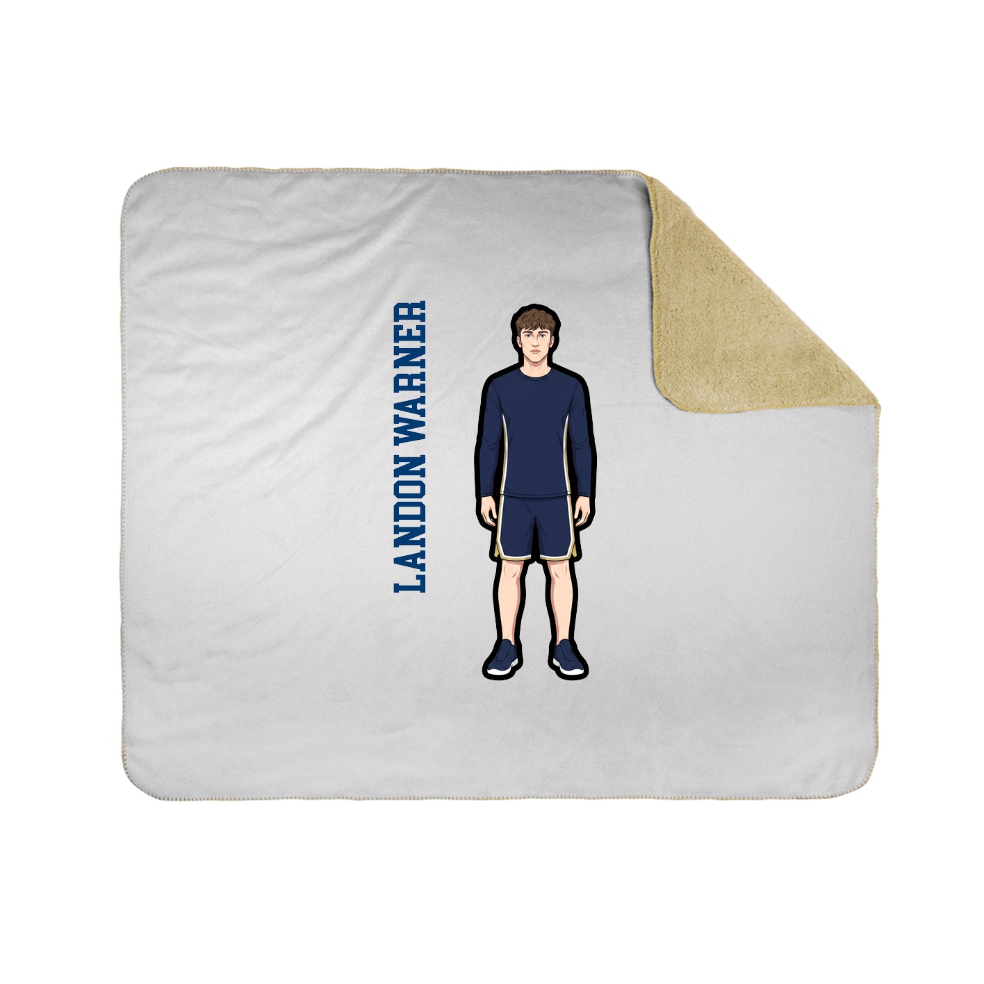 Throw Blanket — Name Vertical in White