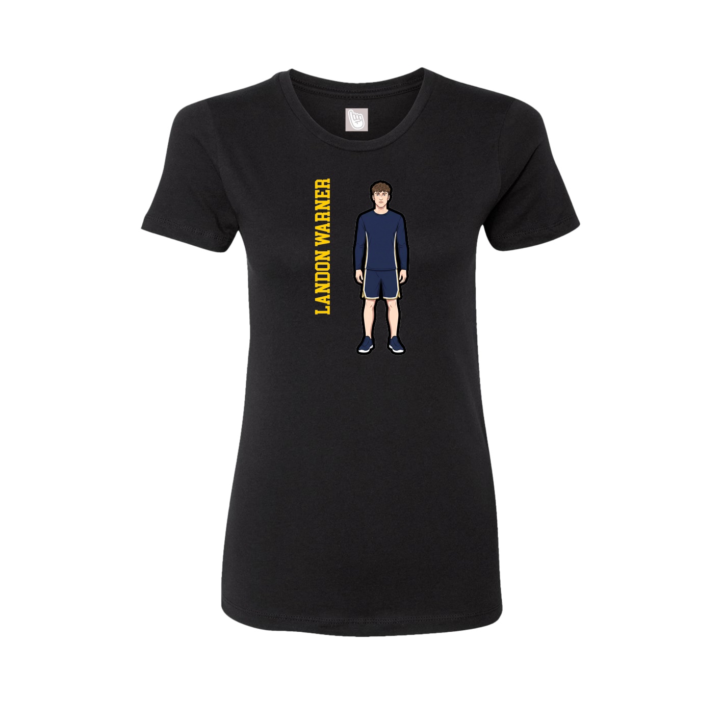 Womens Tee — Name Vertical in Black