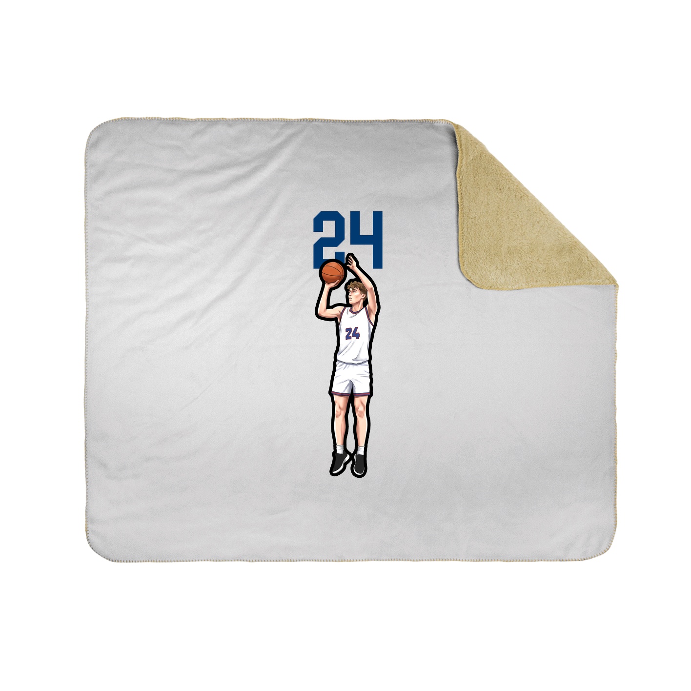 Throw Blanket — Number Top in White