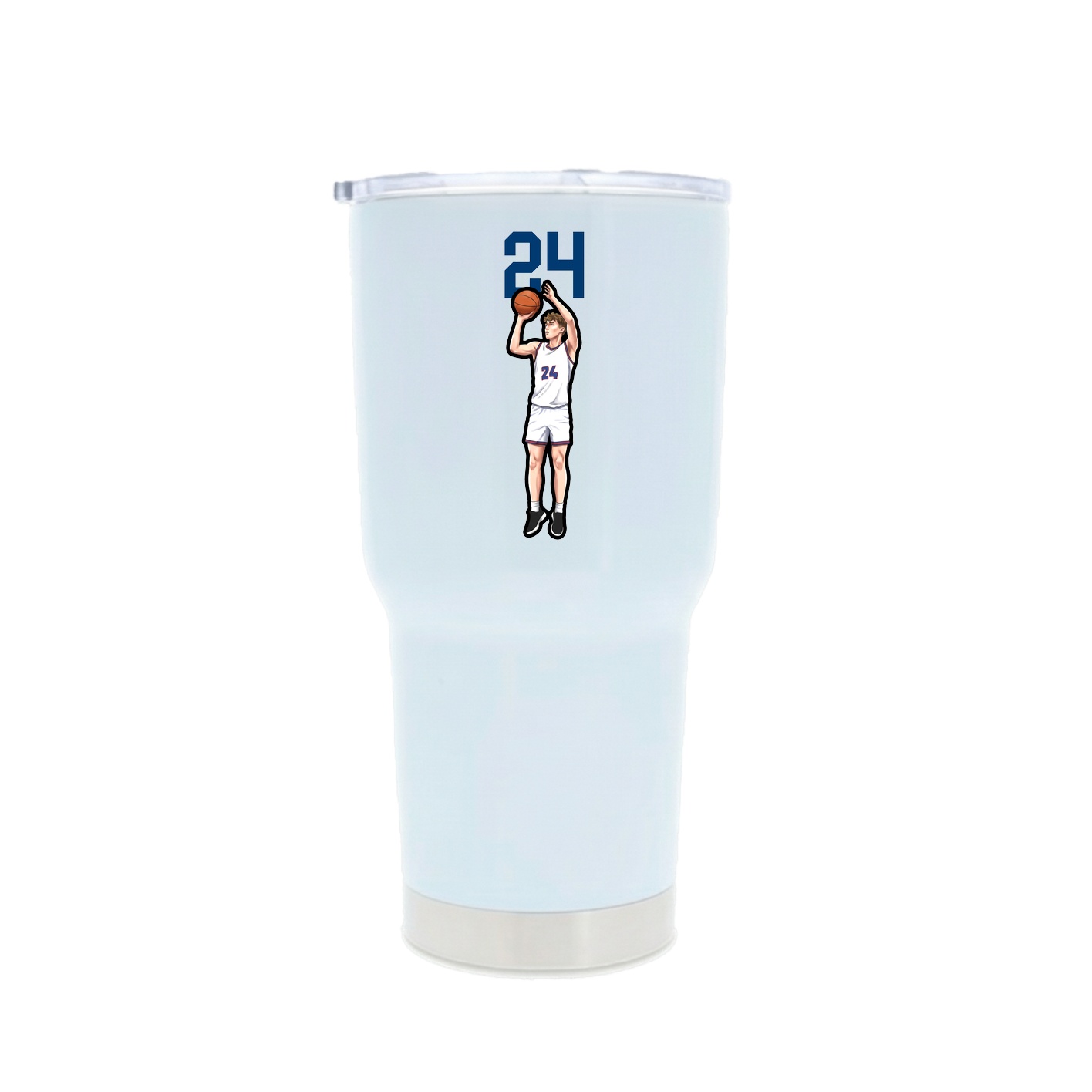 30oz Stainless Steel Tumbler — Number Top in White