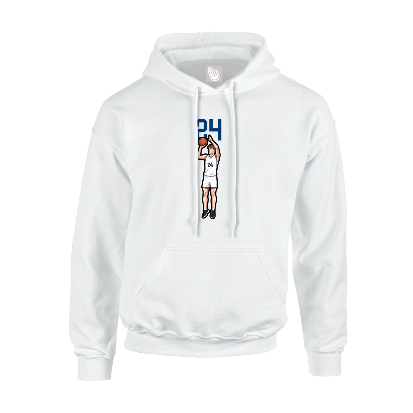 Hoodie — Number Top in White