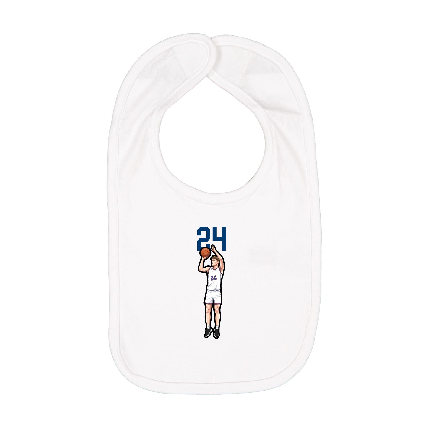 Infant Bib — Number Top in White