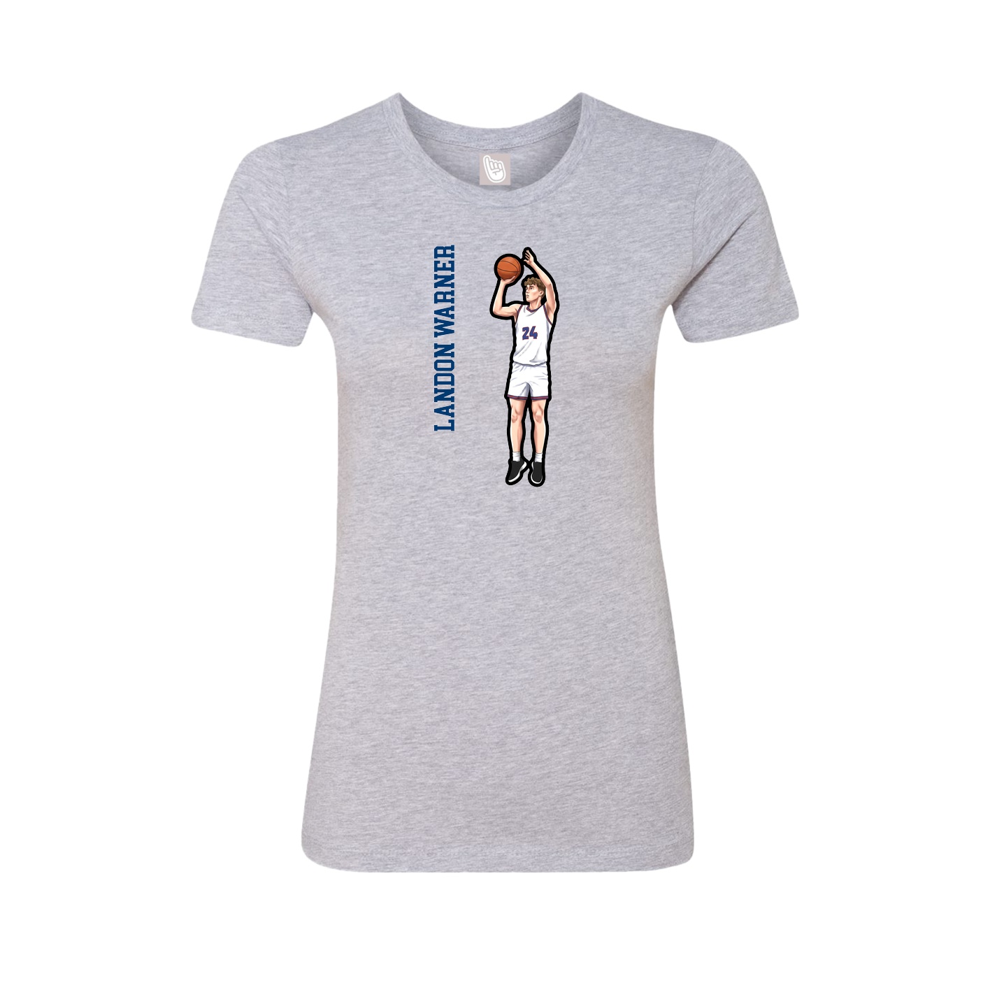 Womens Tee — Name Vertical in Grey
