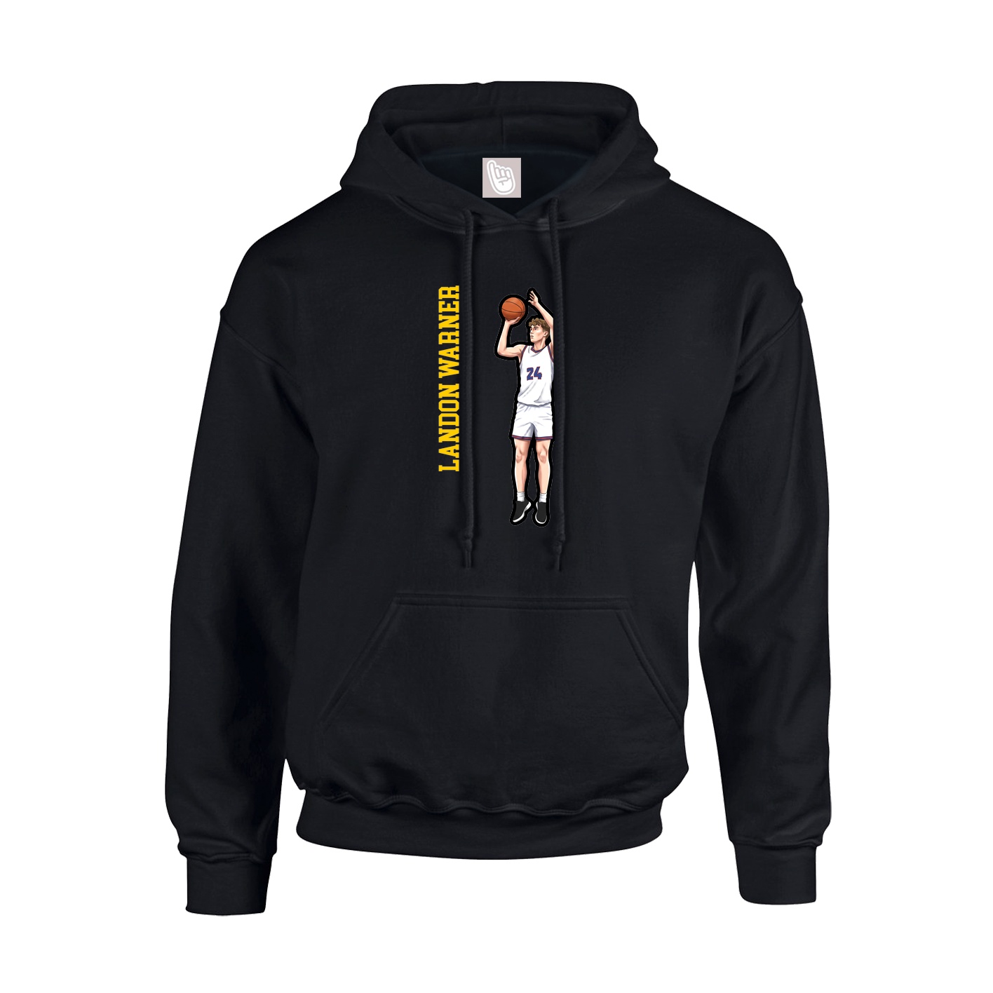 Hoodie — Name Vertical in Black