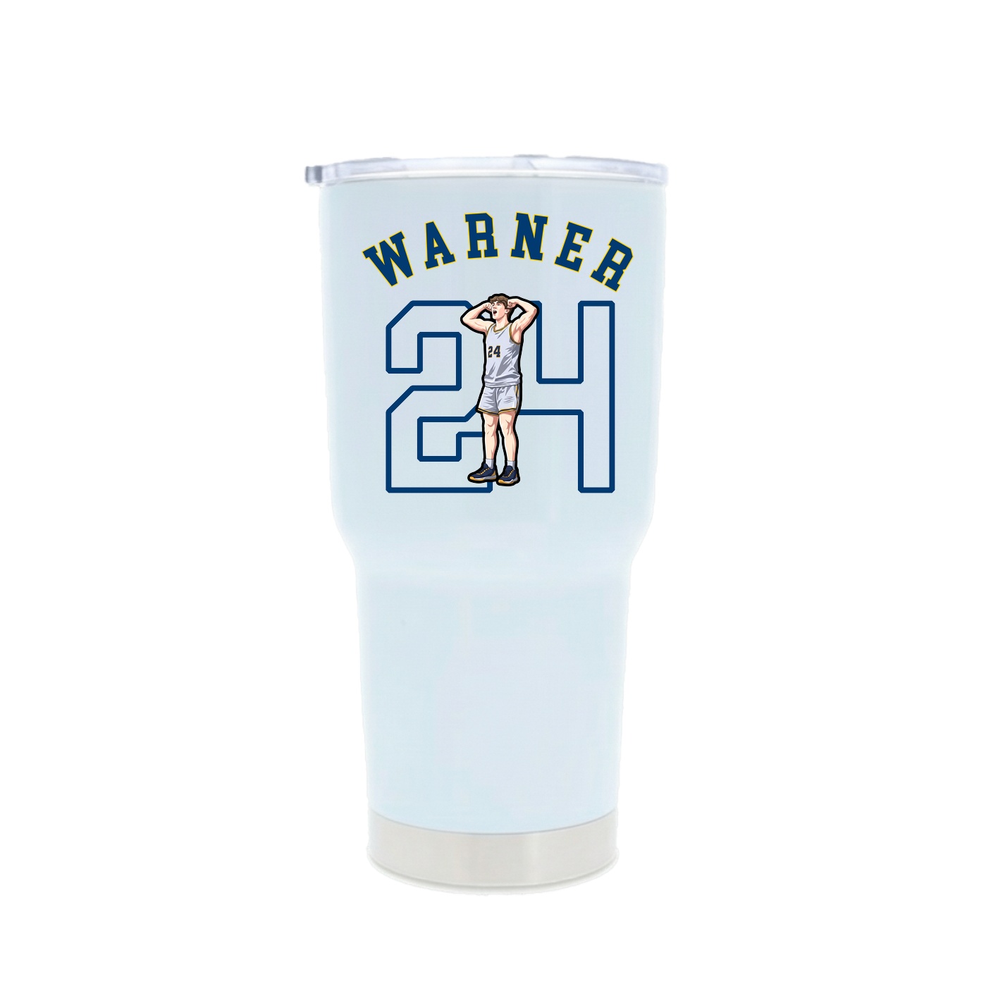 30oz Stainless Steel Tumbler — Shirsey Arch in White