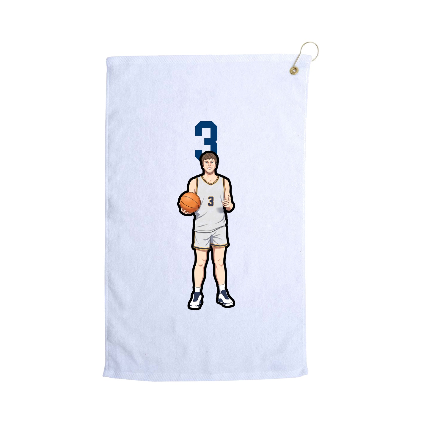 Golf Towel — Number Top in White