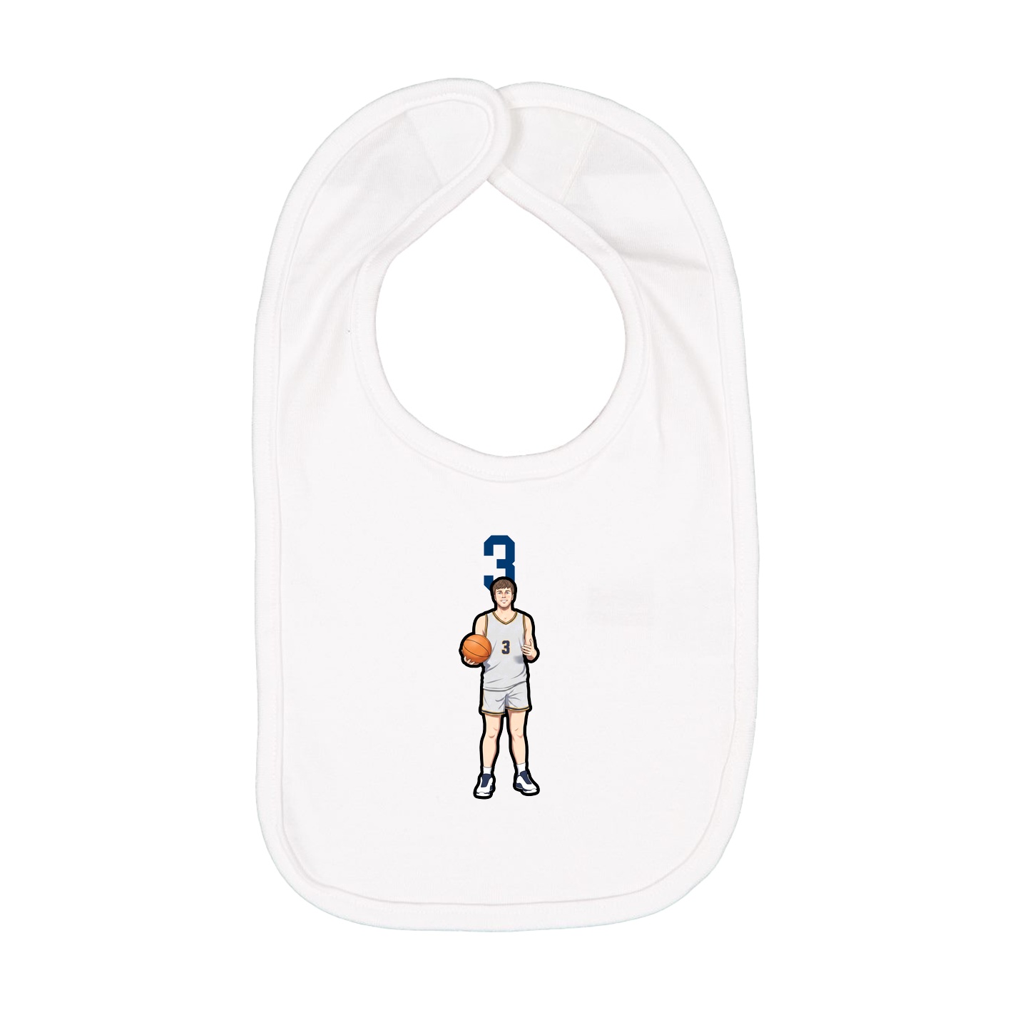 Infant Bib — Number Top in White